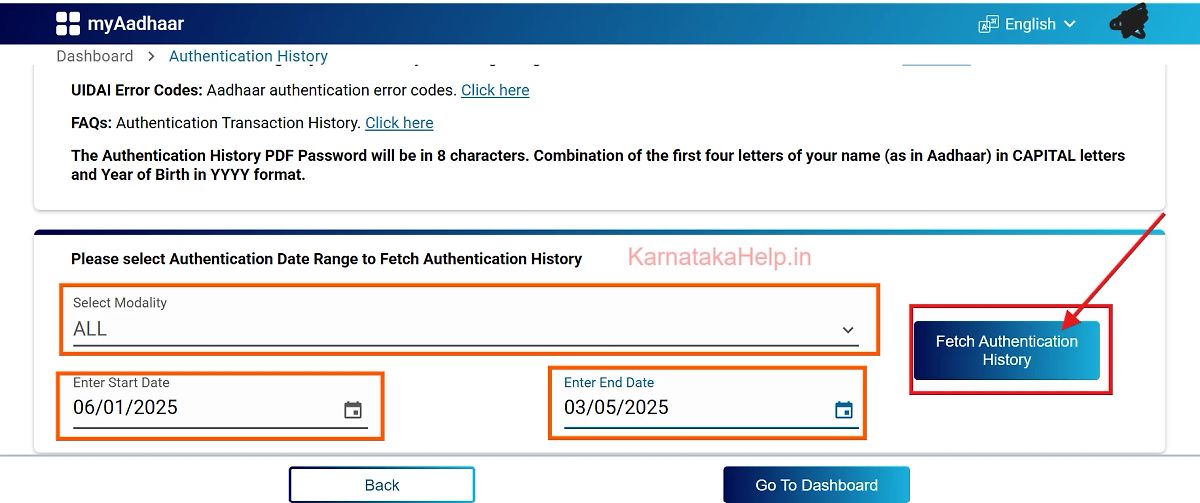 Aadhaar Card Misuse Check Process Step-3