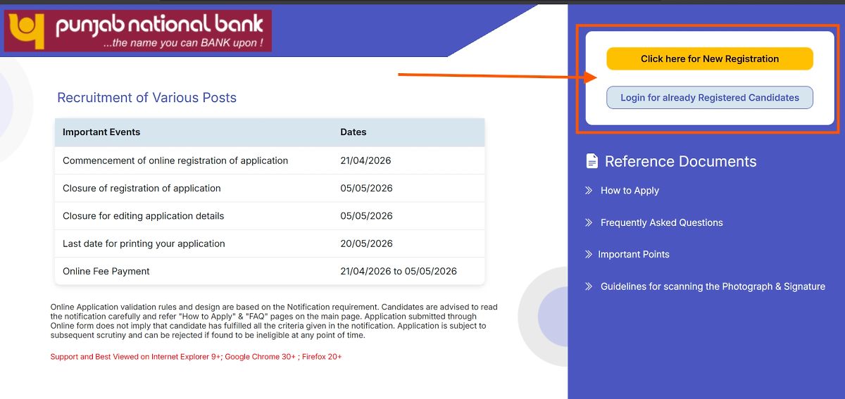 Punjab National Bank So Engineer Online Form 2026