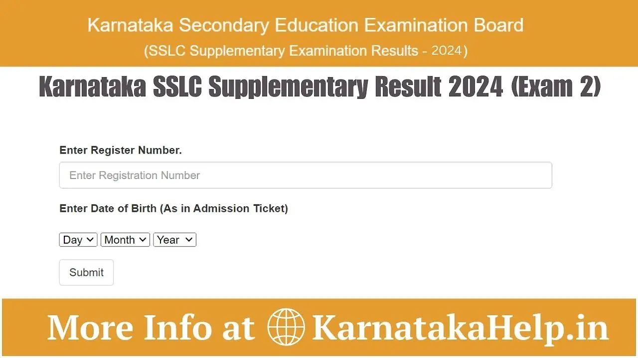 Karnataka Sslc Supplementary Result 2024