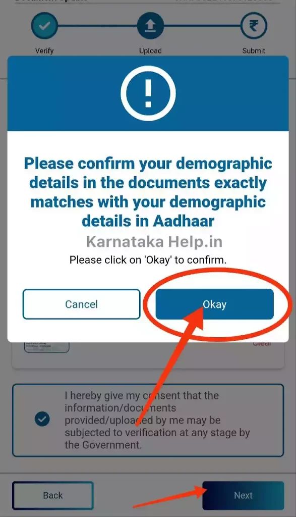 Aadhaar Document Update Online Step 4