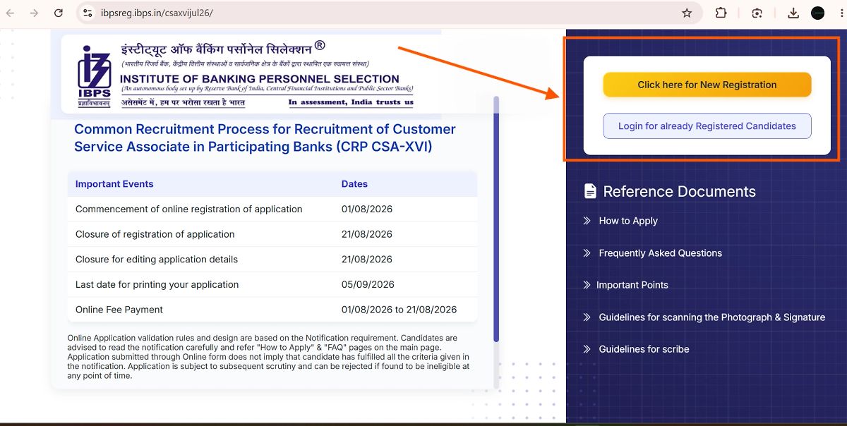 Ibps Csa Xvi 2026