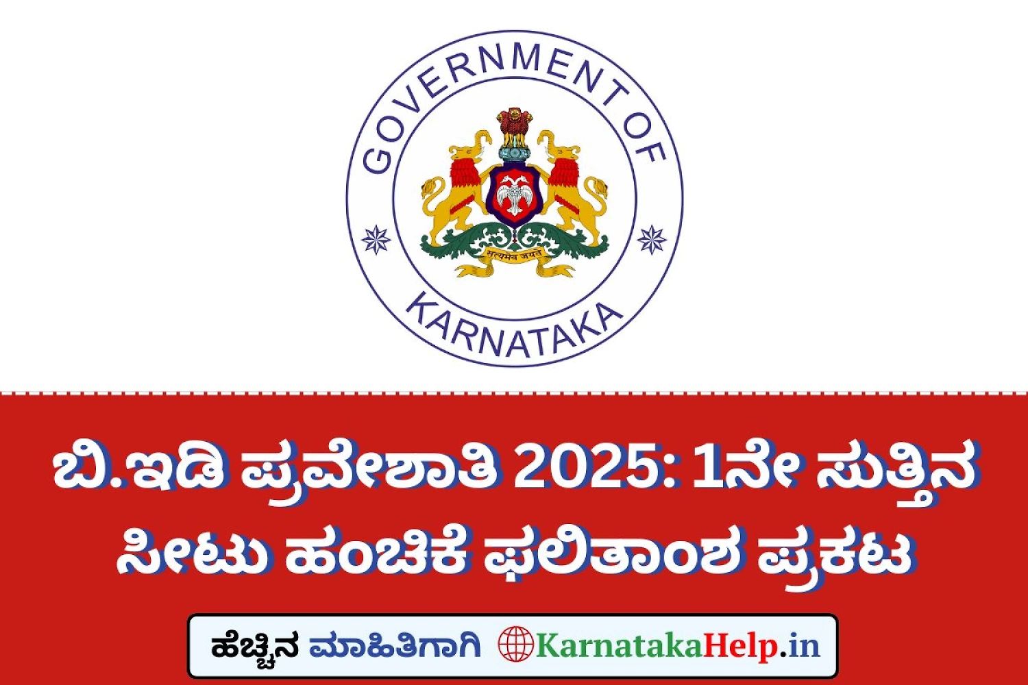B.ed Admission 1St Round Selection List 2025 Karnataka