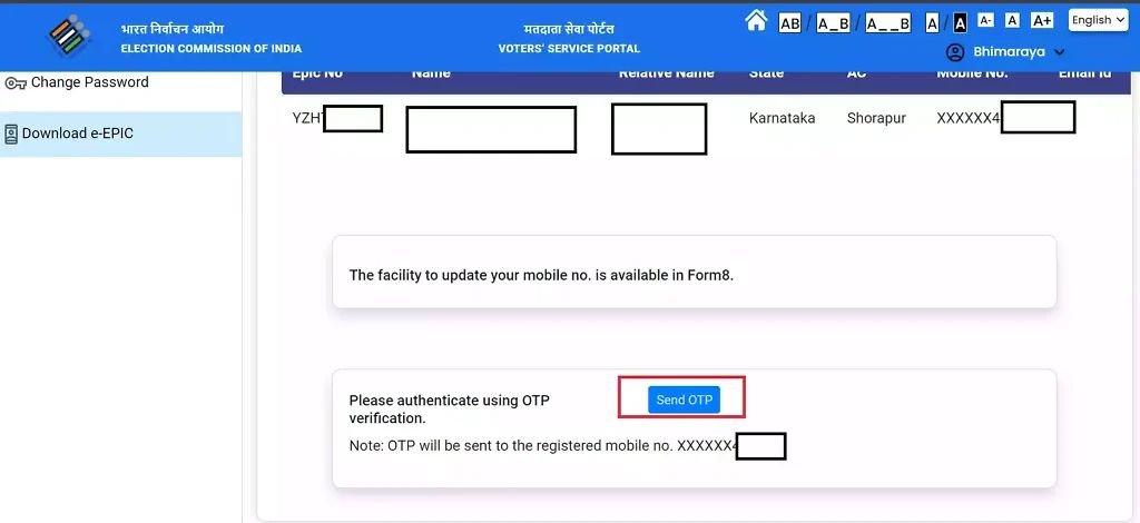 Download Digital Voter Id Card Online Step-4