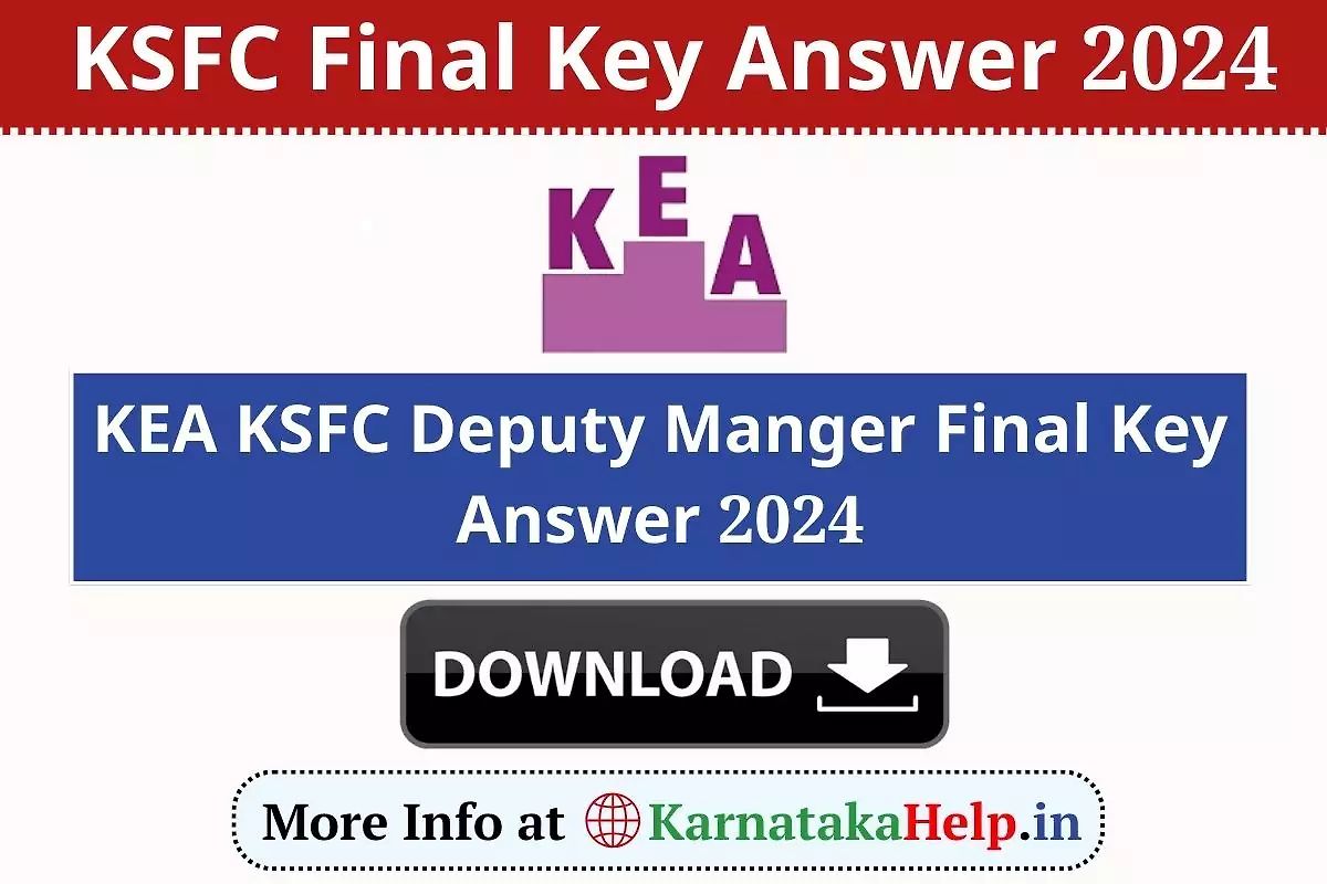 Kea Ksfc Deputy Manger Final Key Answer 2024