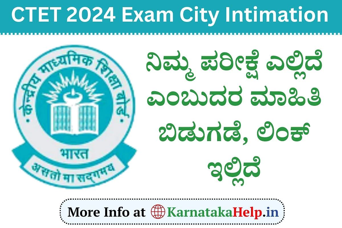 Ctet 2024 Exam City Intimation
