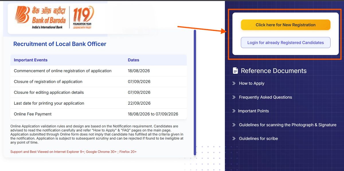 Bank Of Baroda Local Bank Officer Notification 2026