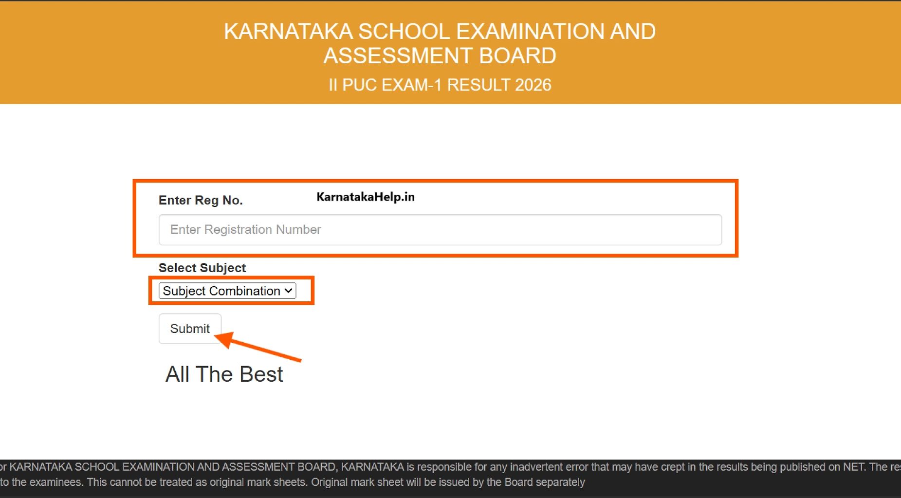 Karnataka 2Nd Puc Exam 1 Result 2026 Link