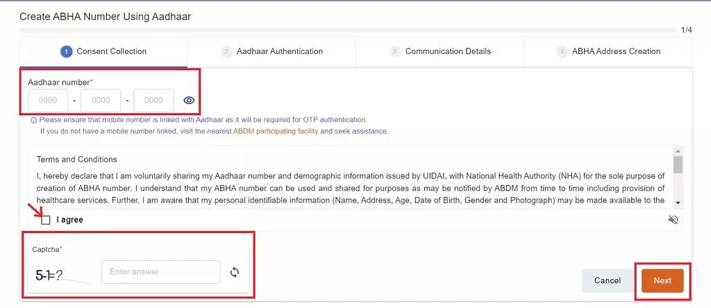 Abha Card Registration Karnataka Step-2