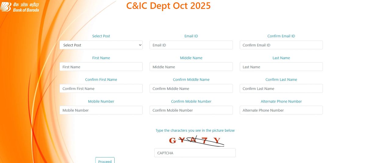 Bank Of Baroda Manager Application Form 2025