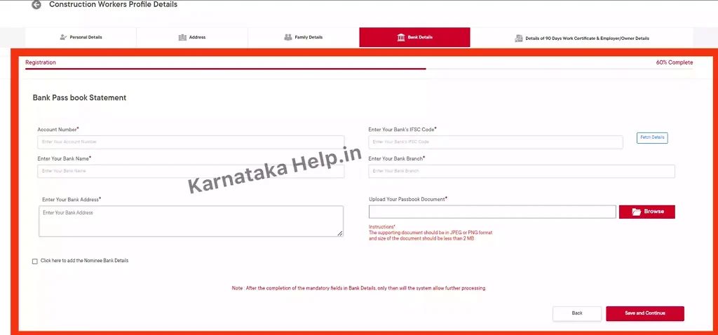 New Labour Card Apply Online Karnataka Step-7