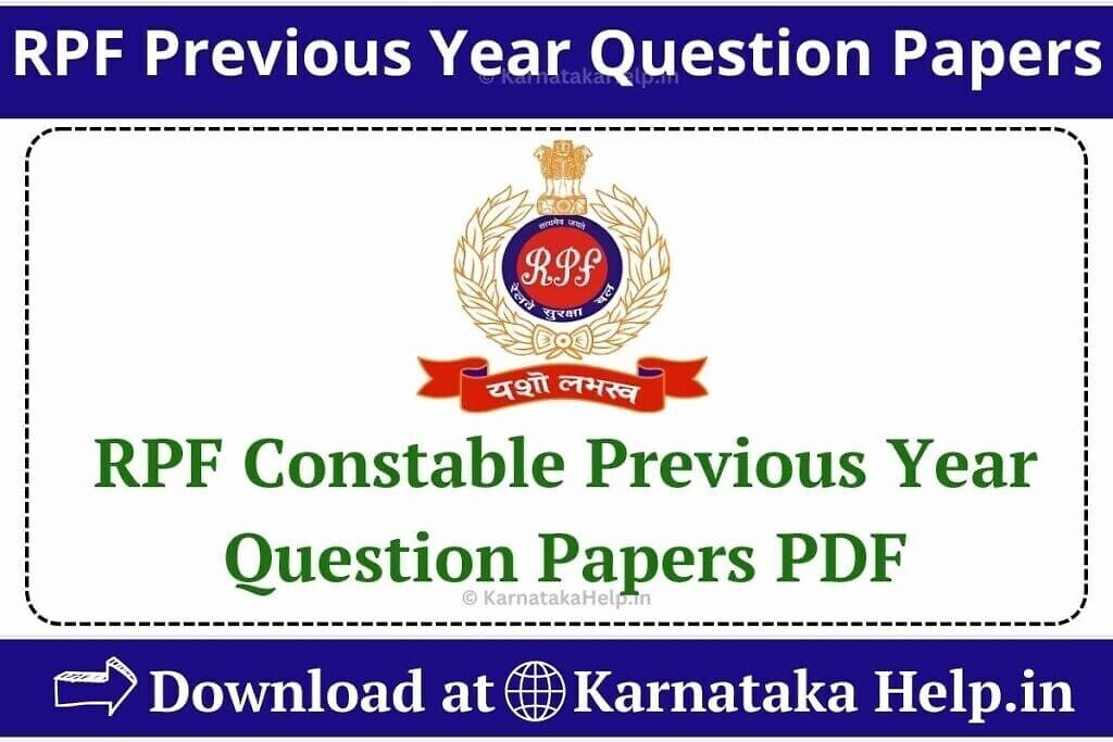 Rpf Constable Previous Year Question Papers Pdf