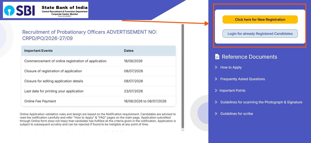 Sbi Probationary Officer 2026 Notification