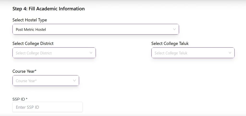 Sc St Hostel Application Student Registration Step-4