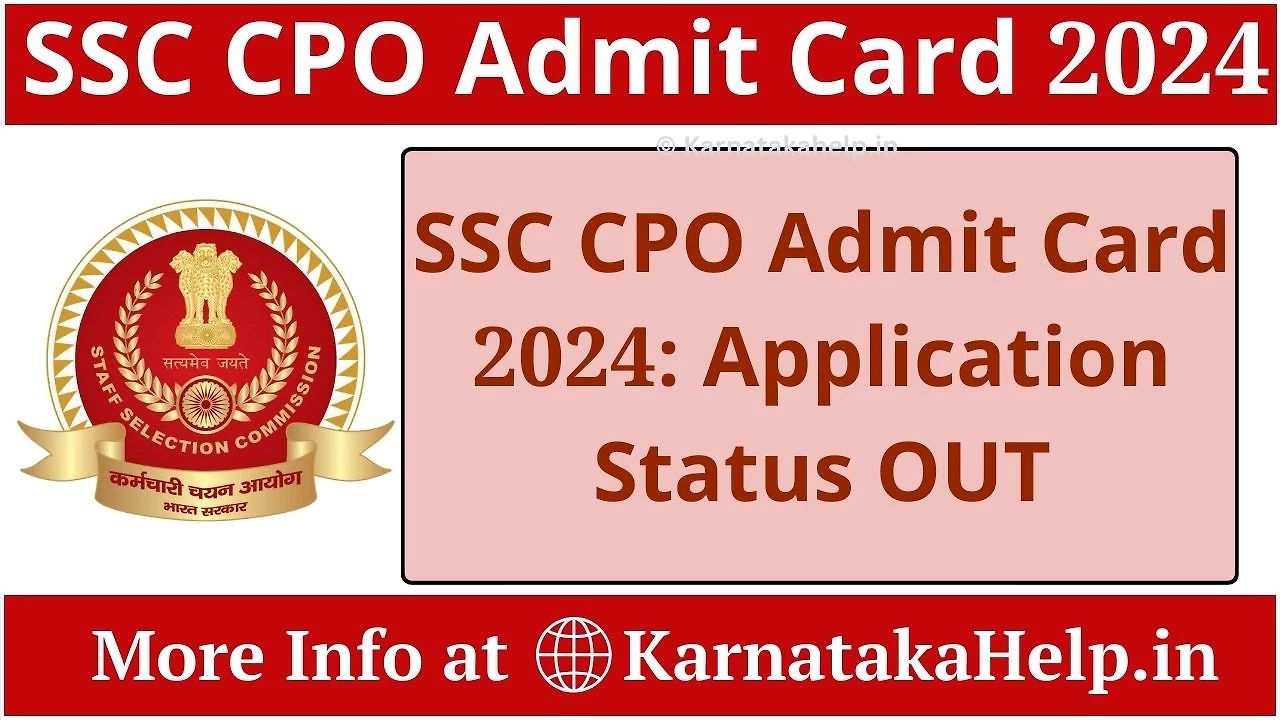 Ssc Cpo Admit Card 2024
