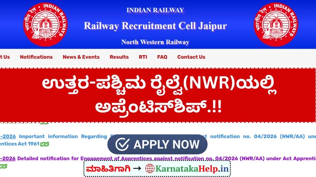 Rrc Nwr Jaipur Apprenticeship 2026 Notification