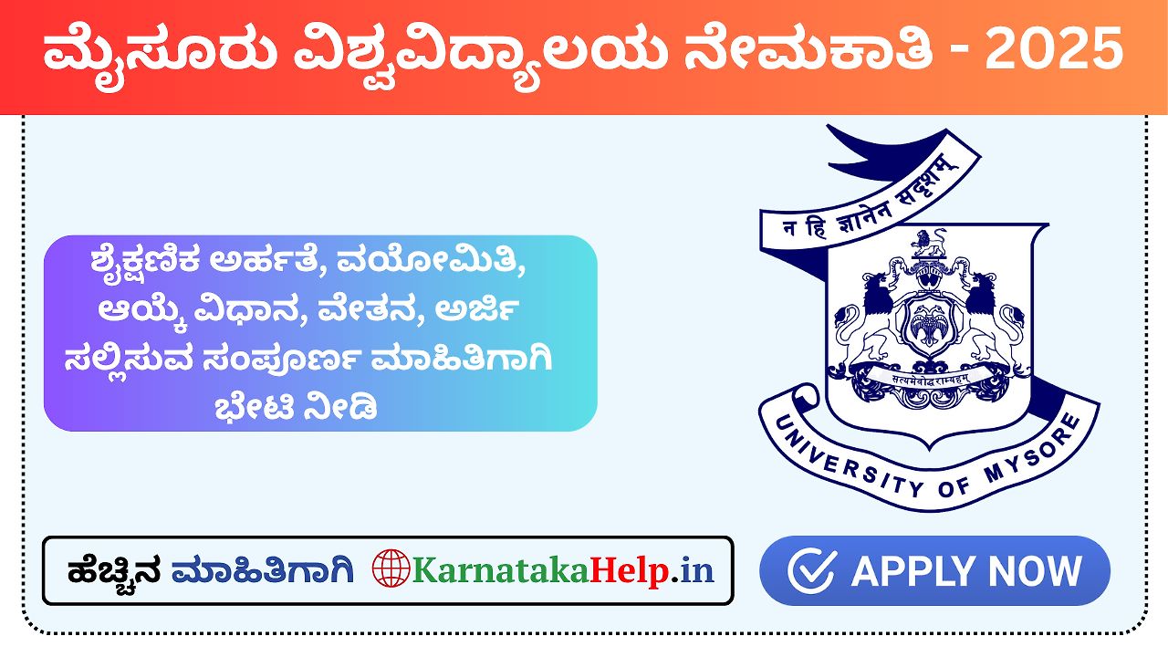 Mysore University Notification 2025