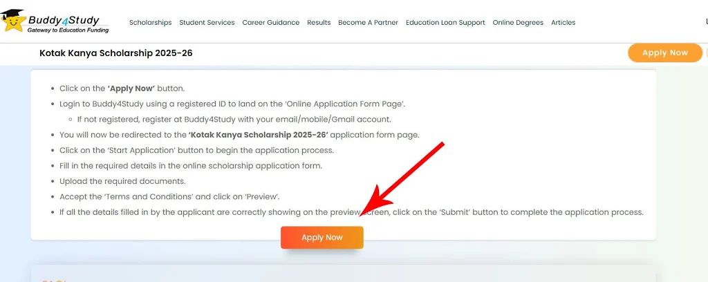 Kotak Kanya Scholarship 2025-26 Application Form
