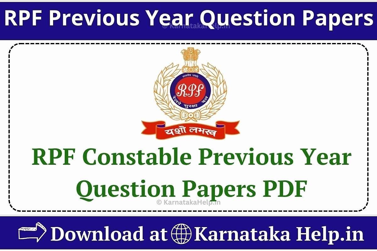 Rpf Constable Previous Year Question Papers Pdf