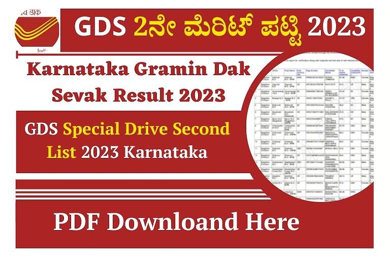 Karnataka Post Gds (Special Drive) Result 2023
