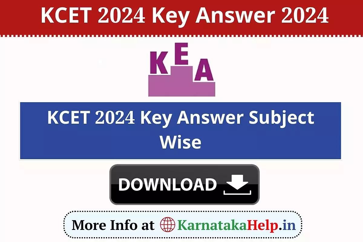 Kcet 2024 Final Key Answer