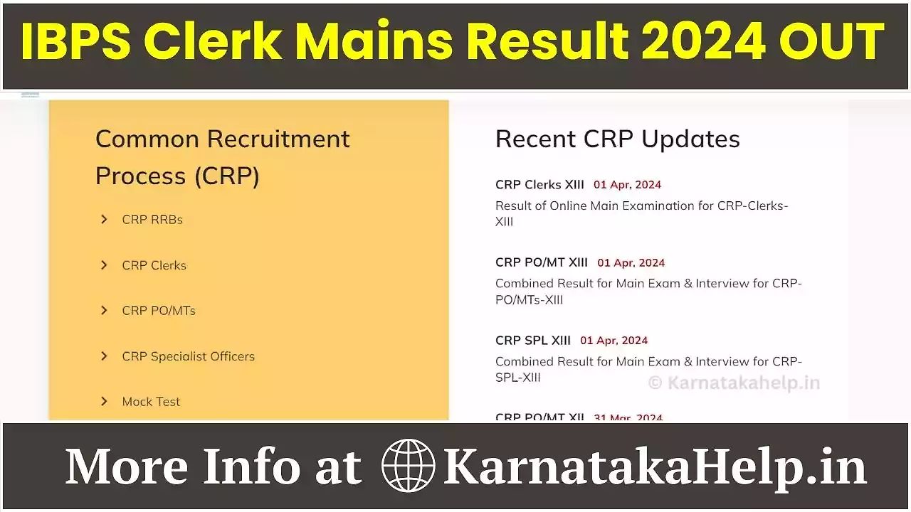 Ibps Clerk Mains Result 2024