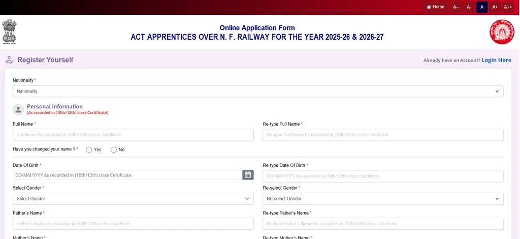 Nfr Apprenticeship 2026 Notification
