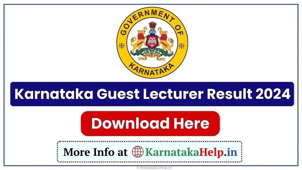 Karnataka Guest Lecturer Result 2024