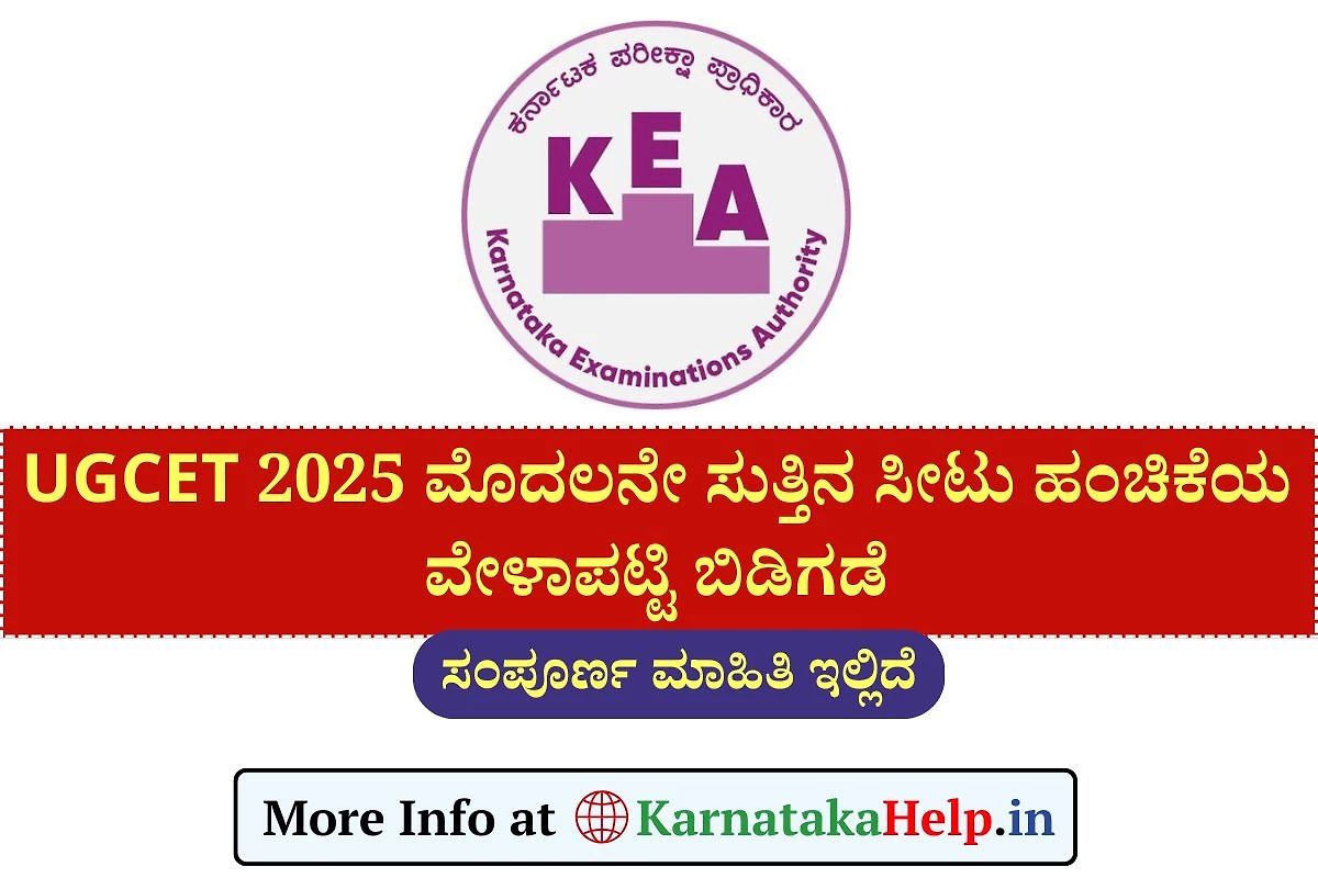 Kcet 1St Round Seat Allotment Schedule 2025