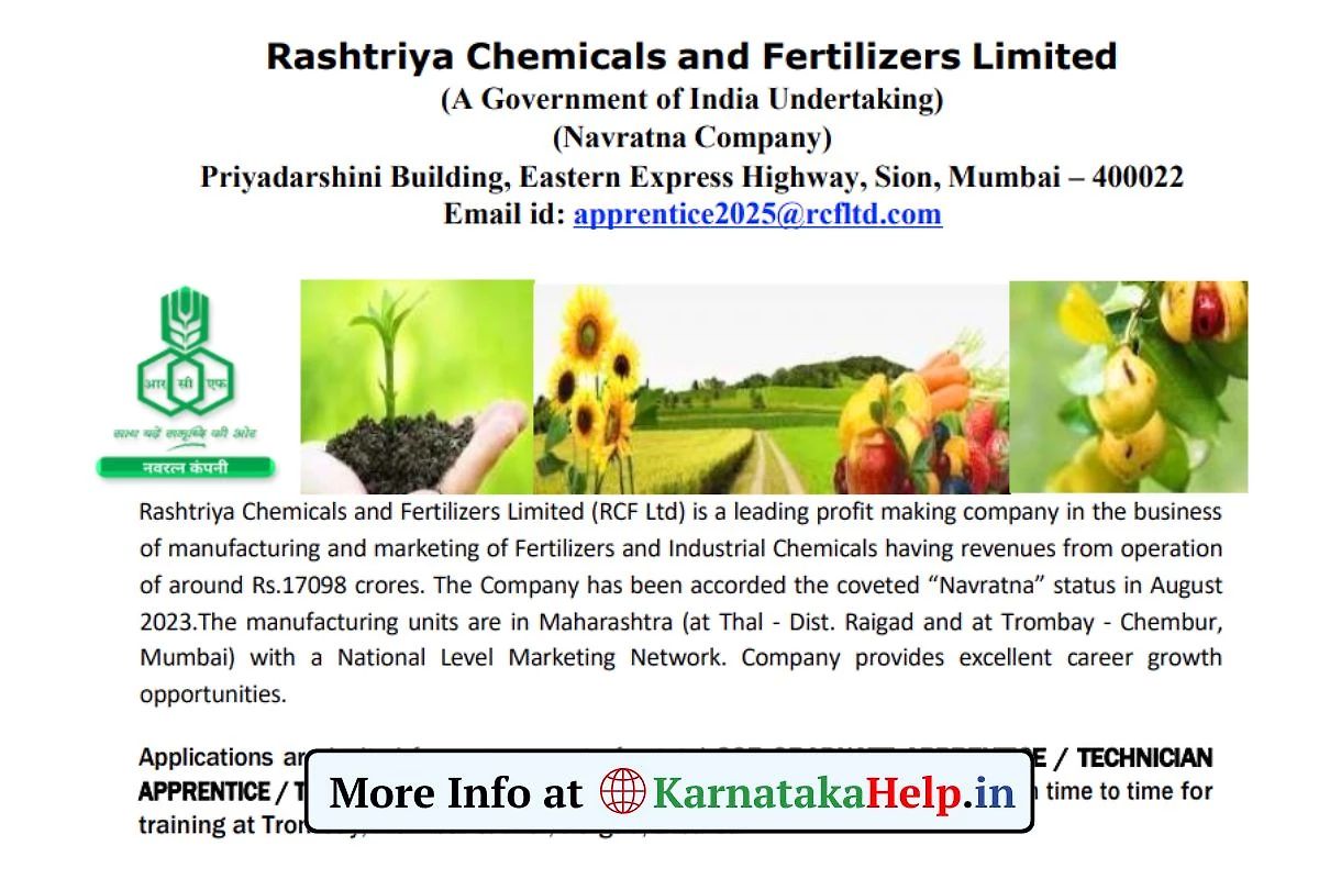 Rcfl Apprentice Recruitment 2025 Notification