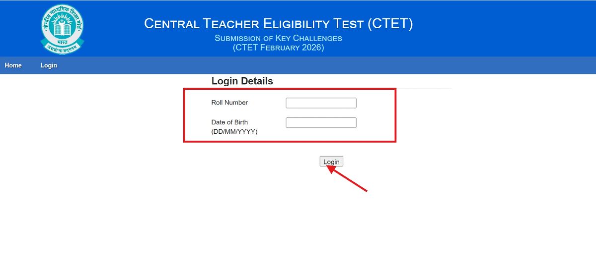 Ctet 2026 Answer Key Login Link