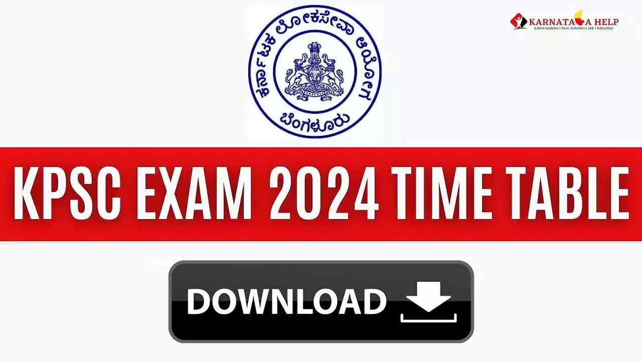 Kpsc Exam Time Table 2024