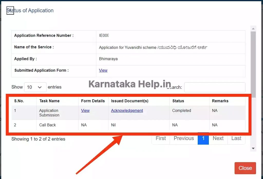 Yuva Nidhi Application Status Check Online Step-5