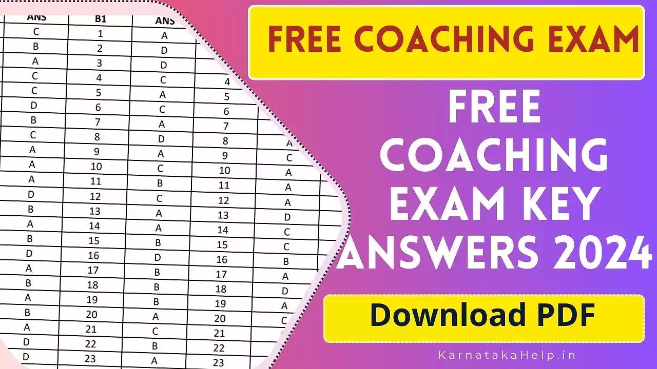 Free Coaching Exam Key Answers 2024