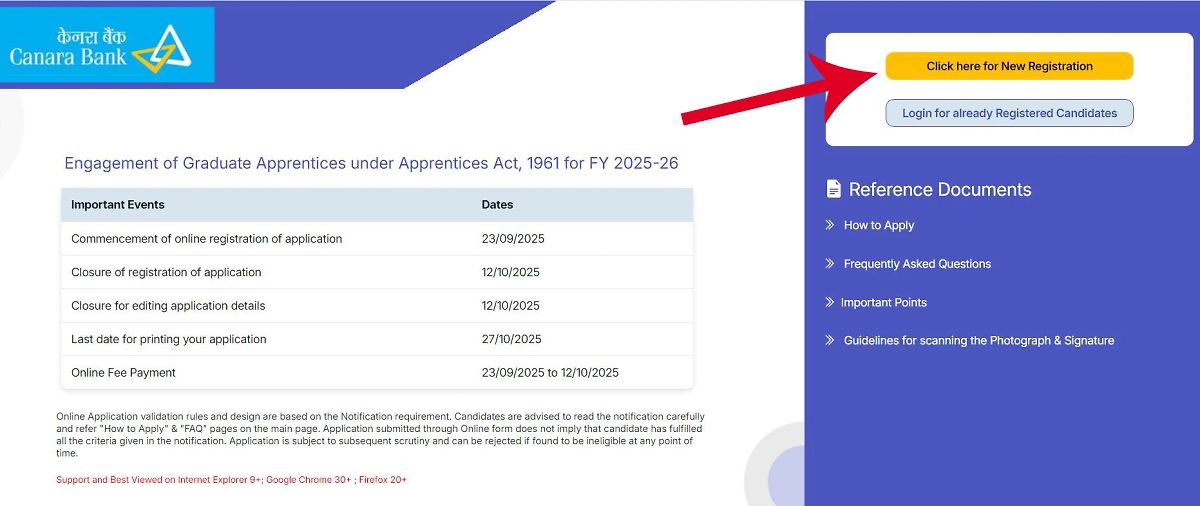 Canara Bank Job Application Form