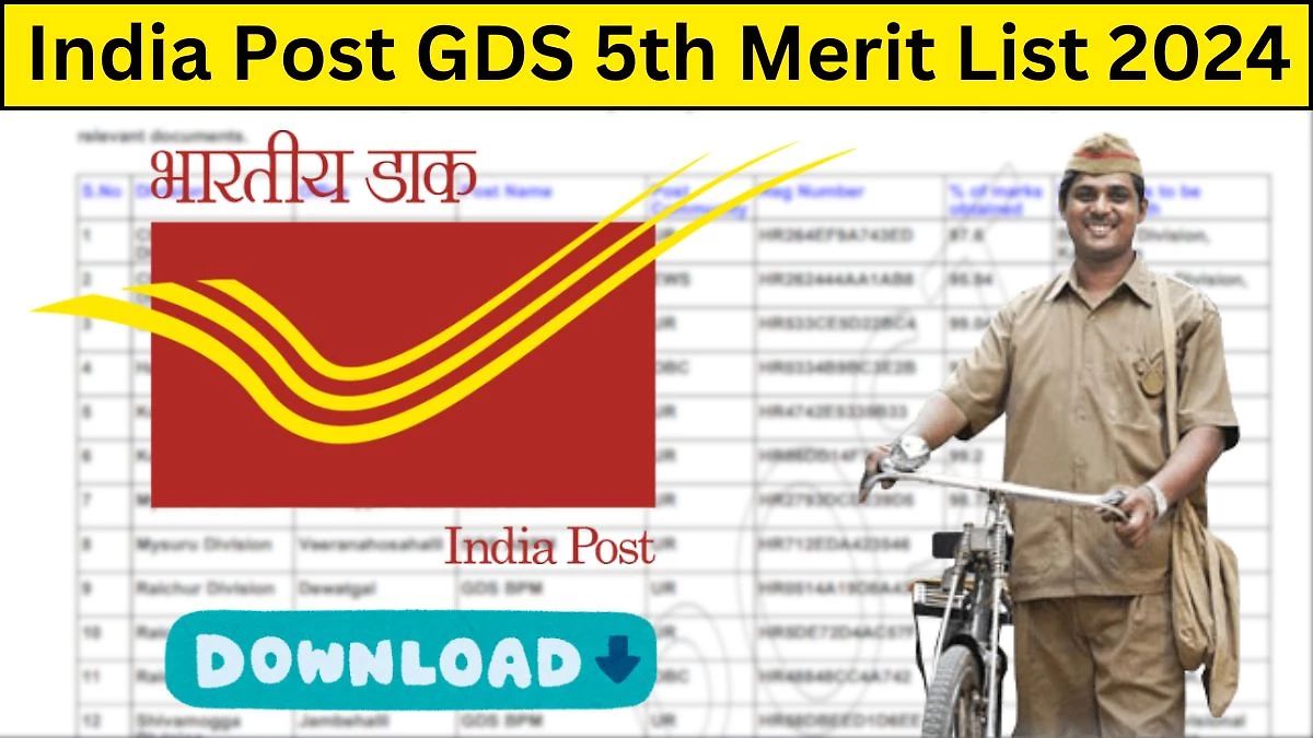 India Post Gds 5Th Merit List 2024