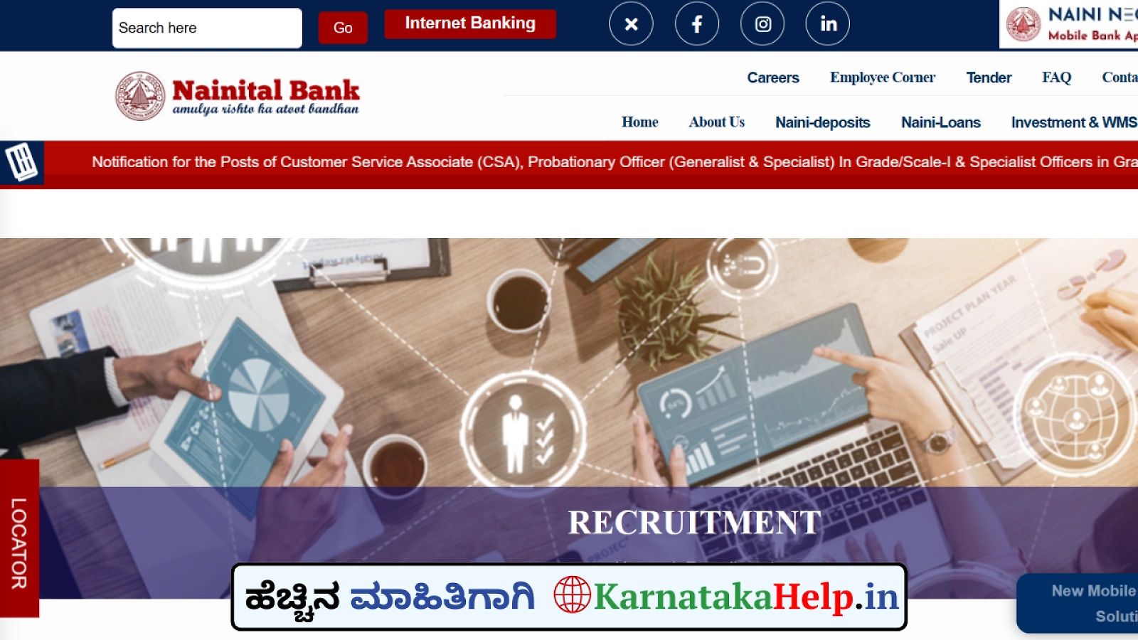 Nainital Bank Csa, Po, So Notification 2025