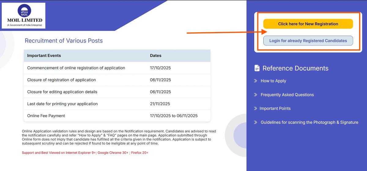 Moil Limited Job Online Application Form 2025