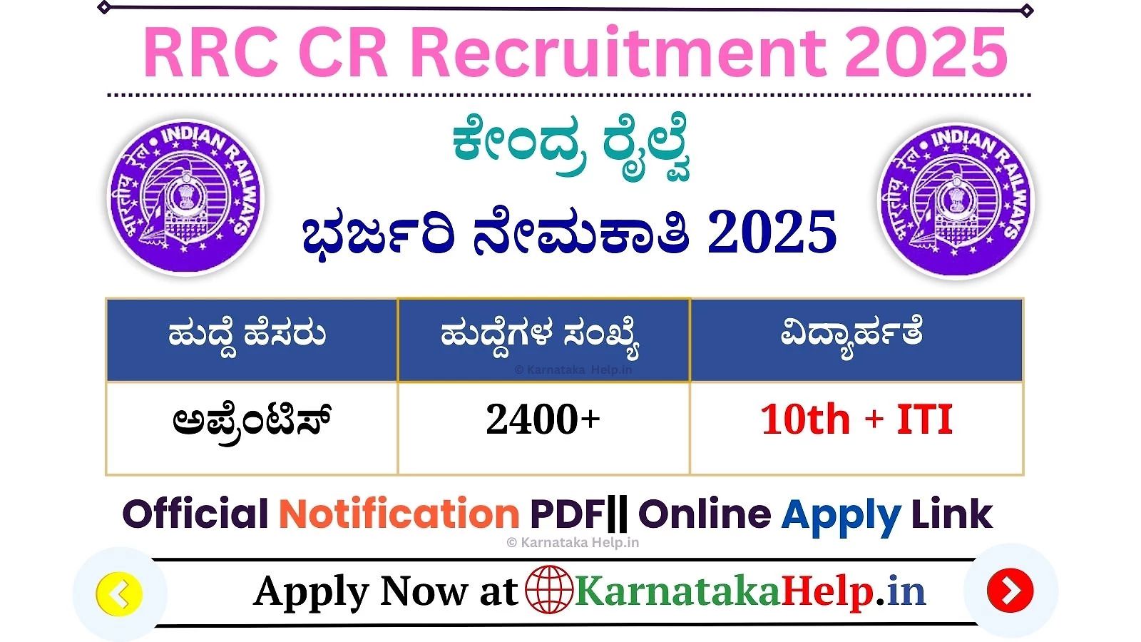 Rrc Central Railway Apprentice Recruitment 2025