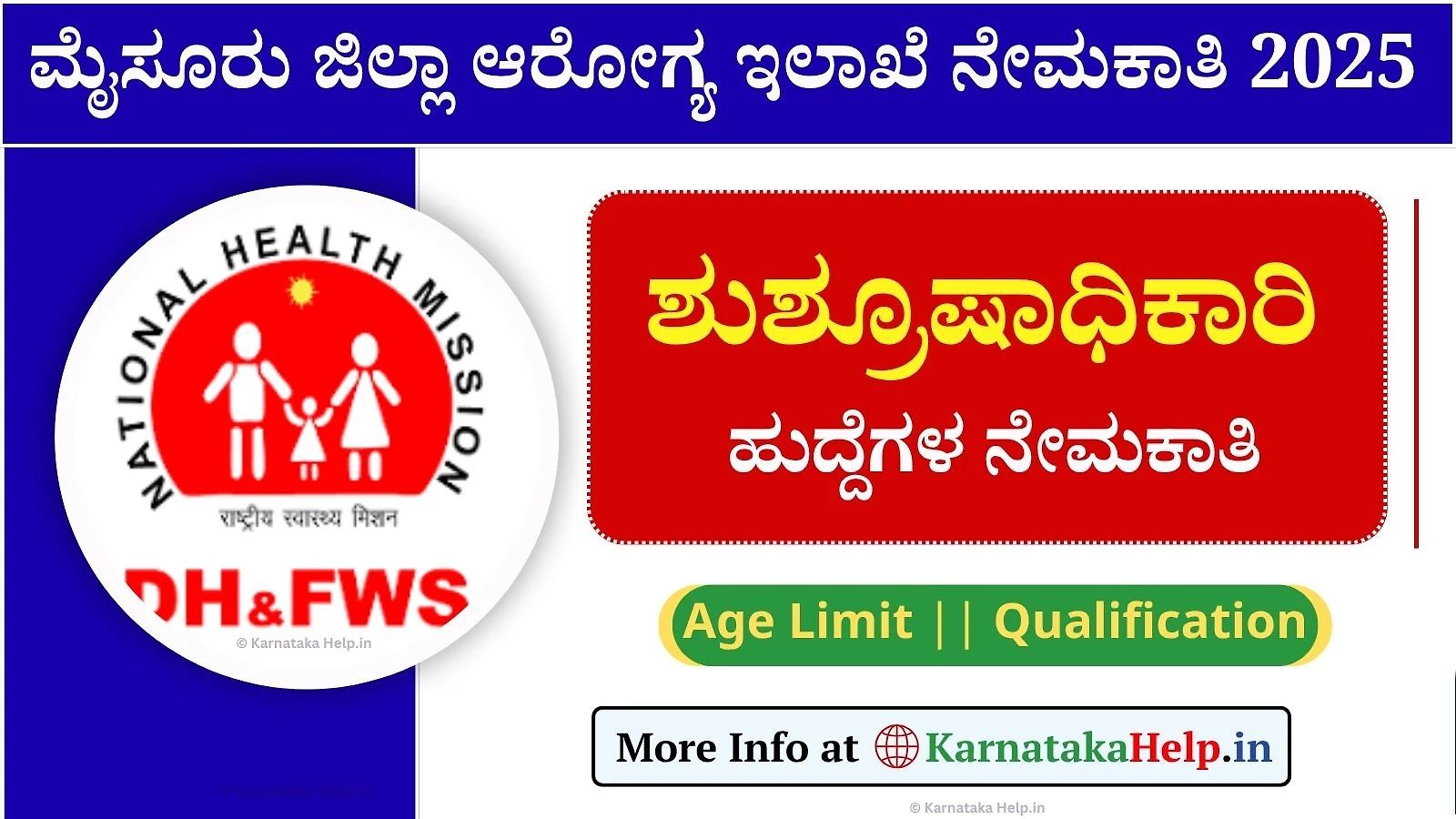 Dhfws Mysore Staff Nurse Vacancy 2025