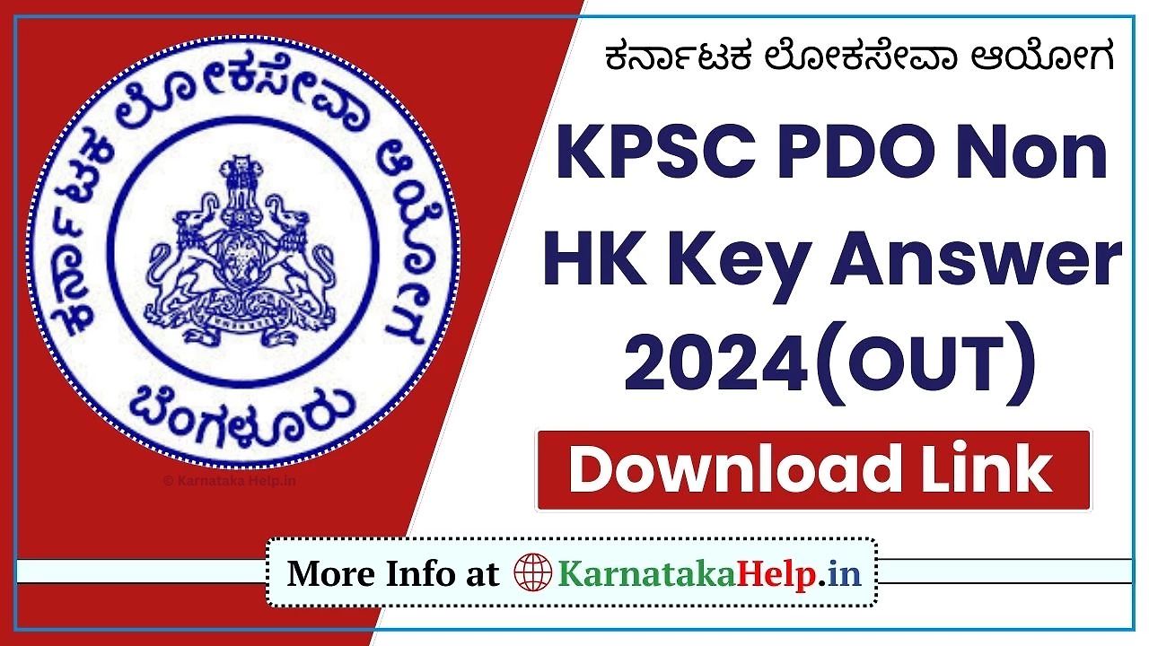 Kpsc Pdo Non Hk Key Answer 2024