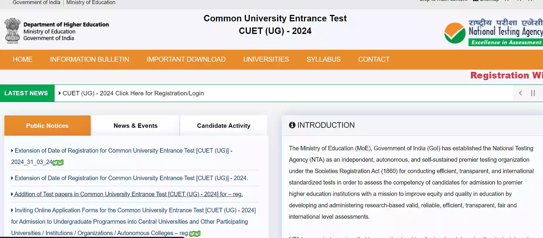 Cuet Ug 2024 Application Last Date Extended